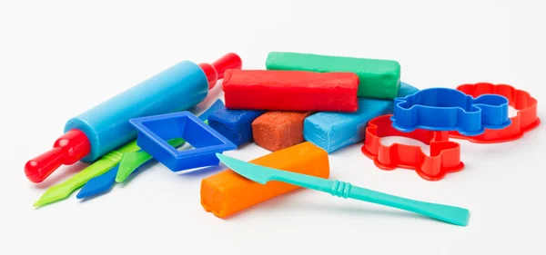 Colorido plastilina y herramientas — Foto de Stock