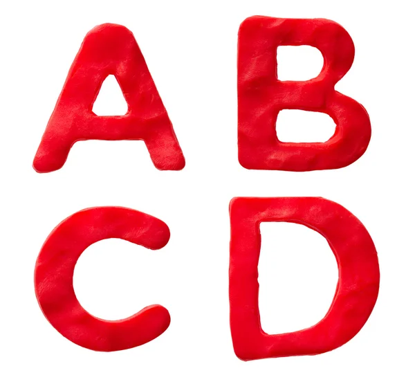 Rote Knetbuchstaben — Stockfoto