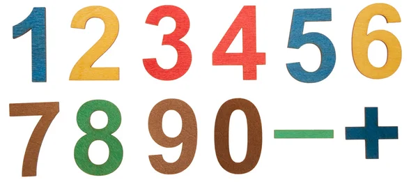 Colorful wooden numbers — Stock Photo, Image