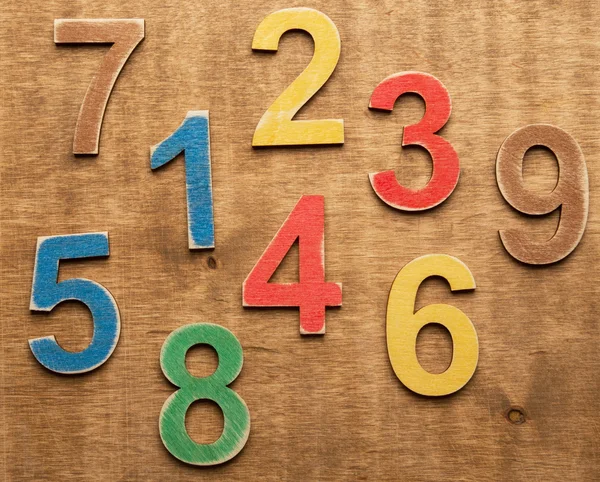 Colorful wooden numbers — Stock Photo, Image