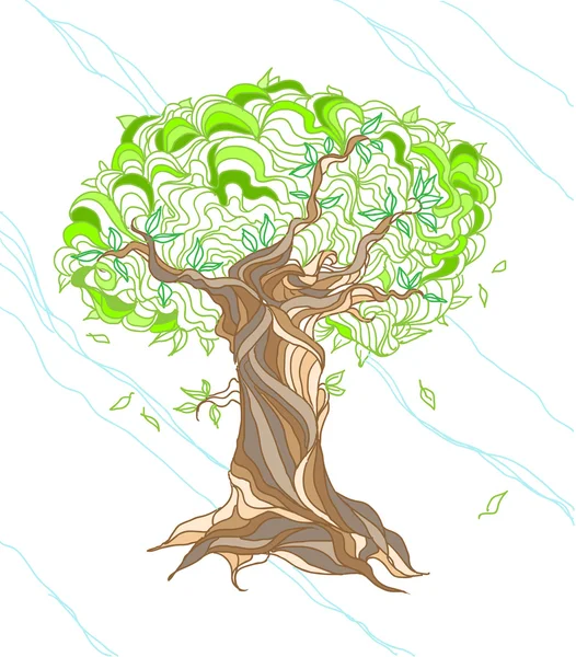 Árbol dibujado a mano — Vector de stock