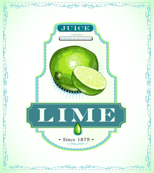 Ripe lime product label — Stock Vector