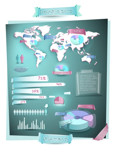 Världen infographics Royaltyfria Stockvektorer