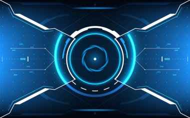 HUD panel kullanıcı arayüzü. Fütürist konsept. Vektör ve illüstrasyon