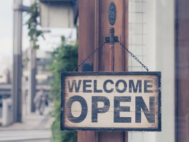 Açık tabela ahşap