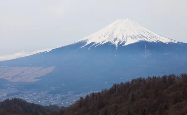 Mountain Fuji and Fujiyoshi town — Stock Photo, Image