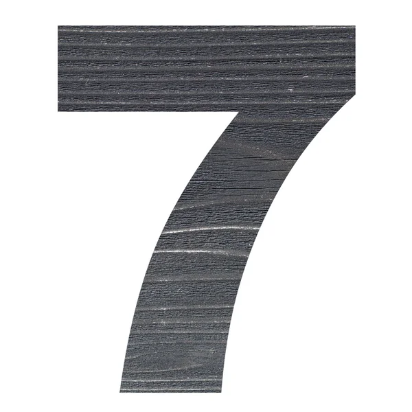 Number 7 with wooden photo background — Stock Photo, Image