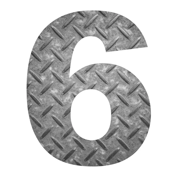 Number 6 with metal photo background — Stock Photo, Image