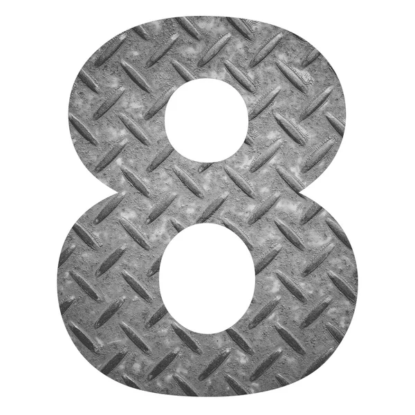 Number 8 with metal photo background — Stock Photo, Image