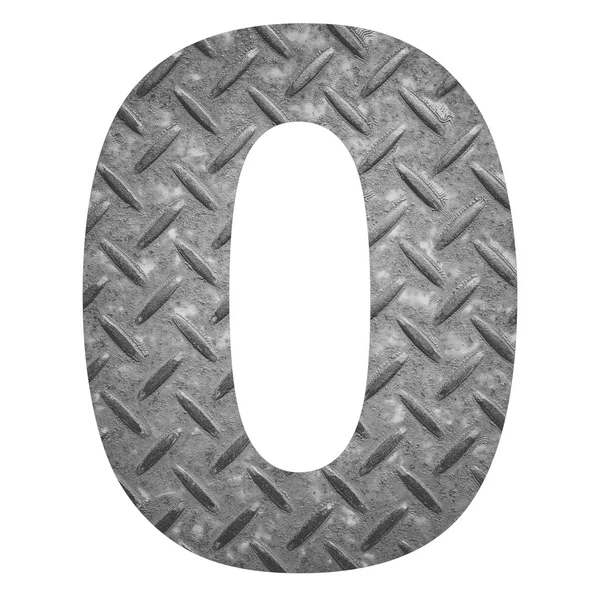 Number 0 with metal photo background — Stock Photo, Image