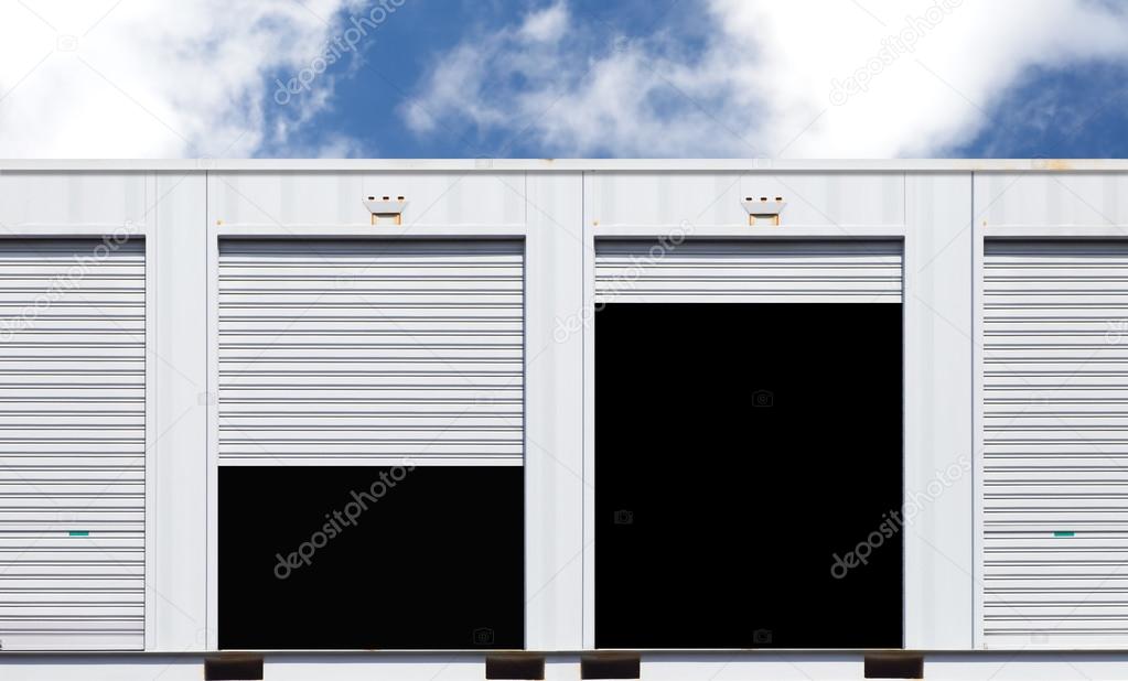 Exterior of white storage unit
