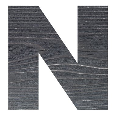 Ahşap doku ile İngiliz alfabesinde geçerli olan harfleri