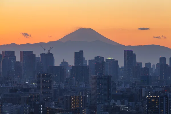 Monte Fuji e Tóquio cidade — Fotografia de Stock
