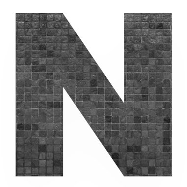 İngilizce alfabe harfi ile siyah Mozaik