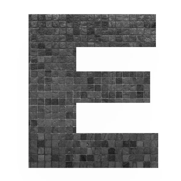 English alphabet letter with black mosaic — Stock Photo, Image