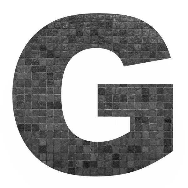 Englisches Alphabet Buchstabe mit schwarzem Mosaik — Stockfoto