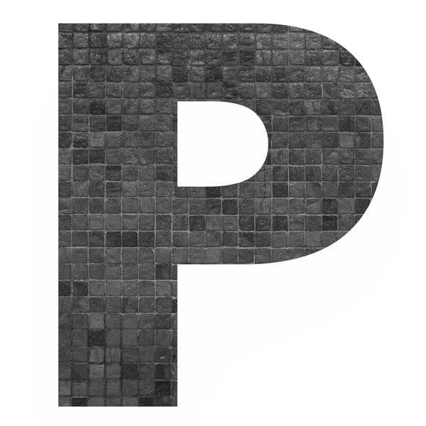 Angol ábécé levél fekete mozaik — Stock Fotó