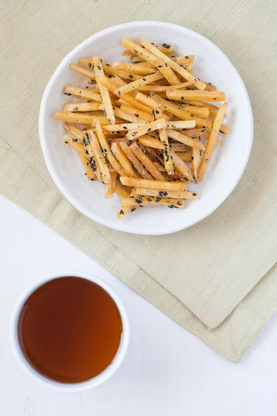 Batata doce vitrificada batatas fritas — Fotografia de Stock