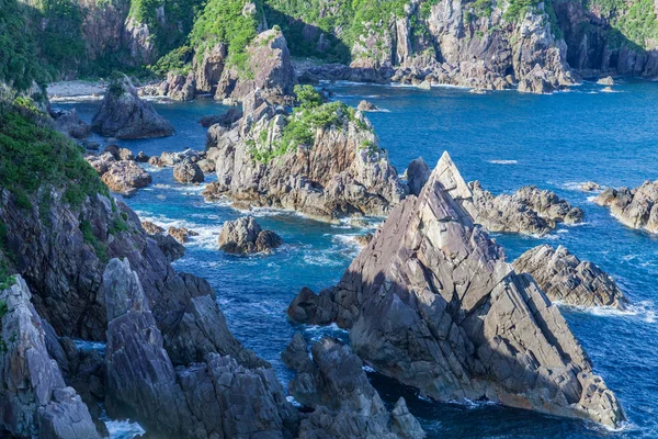 Big rocks line up in Kashinozaki sea — Stock Photo, Image