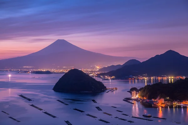 Blick auf den Berg Fuji mit Suruga-Bucht — Stockfoto