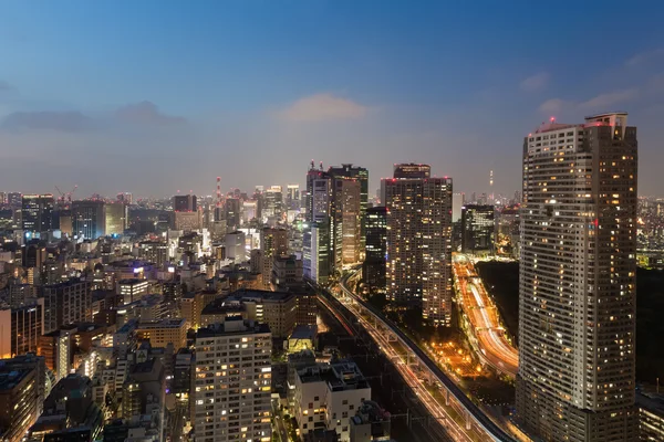 Panoráma města Tokio a tokyo sky — Stock fotografie