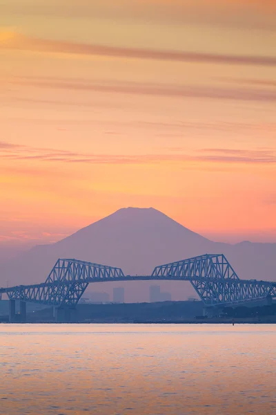 Porte de Tokyo Pont et montagne Fuji — Photo