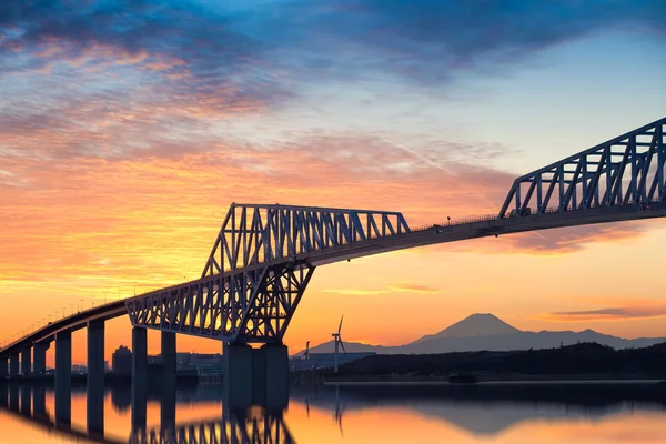 Tokyo gate bridge och berget fuji — Stockfoto