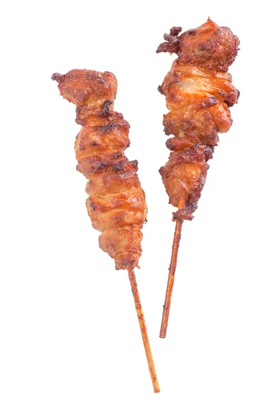 Chicken satay grilled chicken skewers — Stock Photo, Image