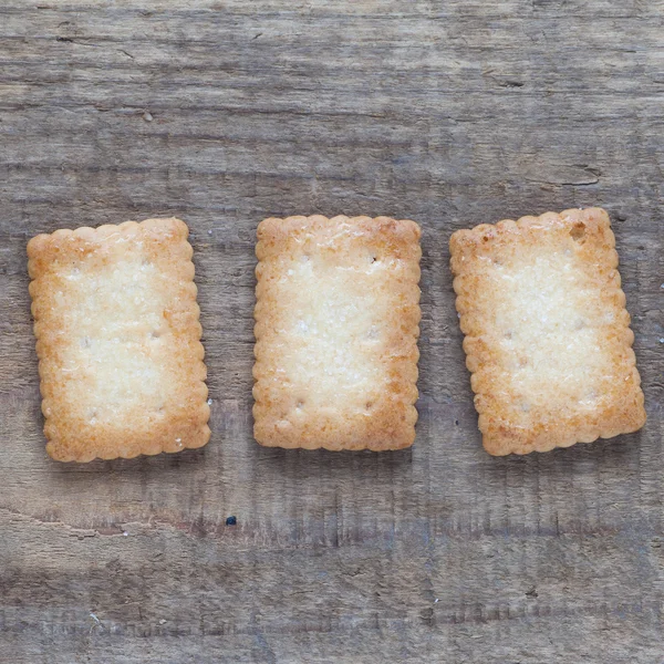 Coconut biscuit in wood plate — Stock Photo, Image