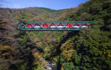 dağ manzarası ile demiryolu Köprüsü