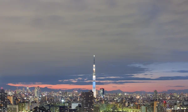 Tokyo Skytree i widokiem na miasto — Zdjęcie stockowe