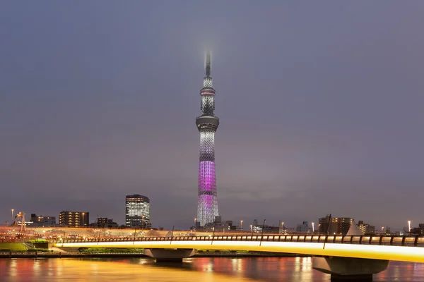 Tokyo Skytree и вид на реку Сумида — стоковое фото