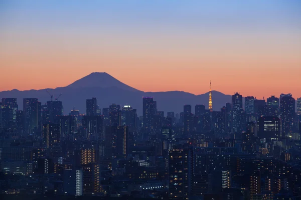 Fuji Dağı ve Tokyo kule — Stok fotoğraf