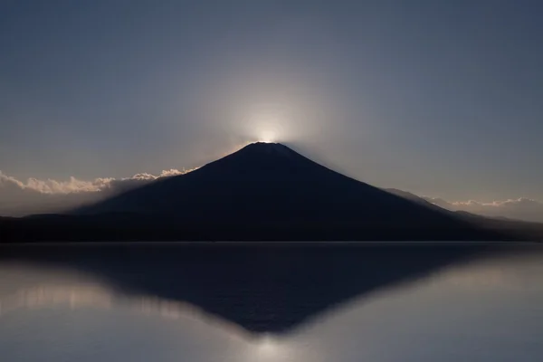 Fuji diamond, Sunset på toppen — Stockfoto