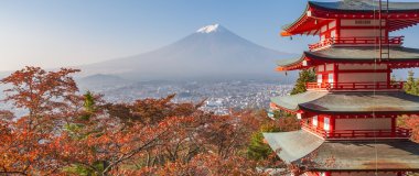 Chureito pagoda ve dağ Fuji 
