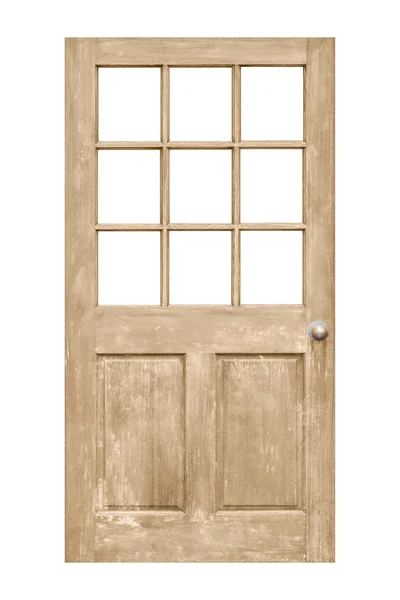 Starožitné dřevěné dveře izolované na — Stock fotografie