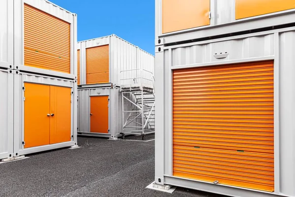 Outside atmosphere of a small rental storage room