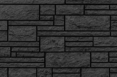 Siyah taş kaplama kiremit dokusu ve pürüzsüz arkaplan blok deseni