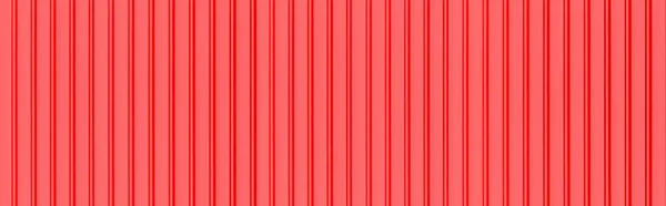 Red Corrugated Metal Zemin Doku Yüzeyinin Panoraması Çeliği Galvanize — Stok fotoğraf