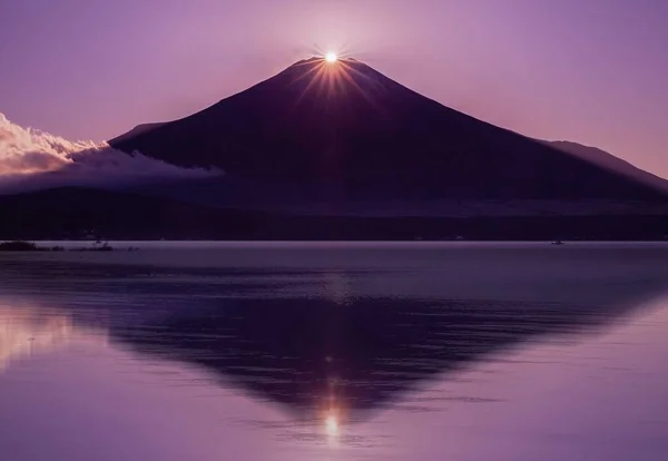Fuji Diamond Fuji Diamant Yamanakako See Der Wintersaison Diamant Fuji — Stockfoto