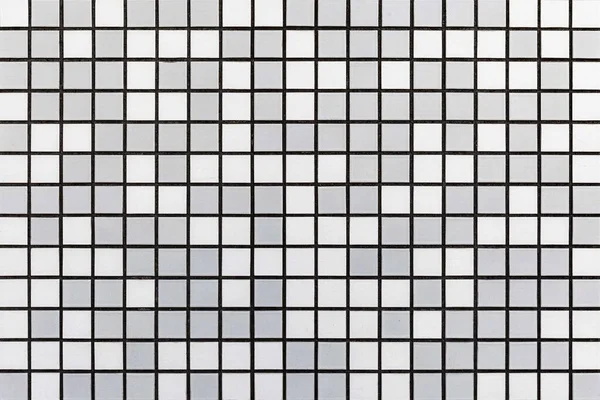 Białe Szare Mozaiki Płytki Ścienne Wzór Płynne Tło — Zdjęcie stockowe