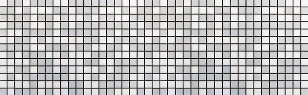 Panorama Blanco Gris Mosaico Patrón Azulejo Pared Fondo Sin Costuras — Foto de Stock