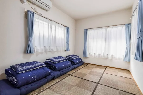 Die Matratze Japanischen Stil Wird Schlafzimmer Zusammengefaltet — Stockfoto