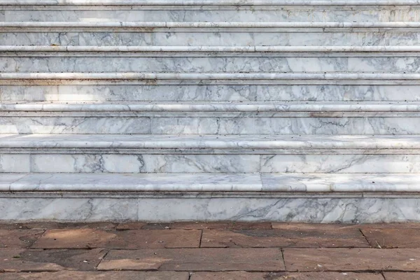 Escadaria Mármore Branco Piso Granito Livre — Fotografia de Stock