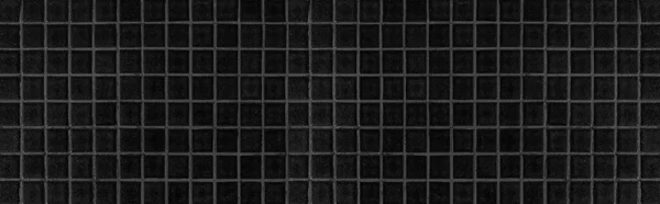 Panorama Negro Patrón Piso Mosaico Gris Fondo Sin Costuras — Foto de Stock