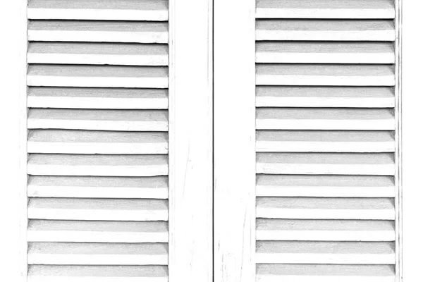 White Wood Shutters Window Frame Isolated White Background — Stock Photo, Image