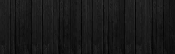 Panorama Wood Plank Black Timber Texture Seamless Background — Stock Photo, Image