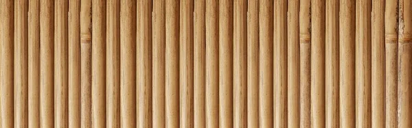 Panorama Starého Hnědého Bambusového Oplocení Vzor Hladké Pozadí — Stock fotografie