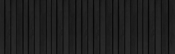 黑色绘画的全景复古木栅栏质感和无缝背景 — 图库照片