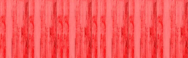 Panorama Old Red Vintage Wooden Wall Pattern Seamless Background — Stock Photo, Image